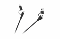 Kabel CABLETECH KPO3943 USB A/C - USB-C/Lightning 1m Black
