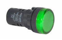 Kontrolka kulatá 230V LED zelená 29mm HADEX