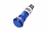 Kontrolka kulatá 230V s doutnavkou, modrá do otvoru 10mm HADEX