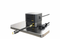 Nabíječka do sítě Baseus Super GaN 100W s navíjecím kabelem USB-C 82cm, 1xUSB, 2xUSB-C černá