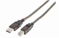 MANHATTAN Kabel USB-A na USB-B, 15m, černá