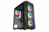 VeinX case HERMES MESH Mid Tower, ATX, 1xUSB 3.0, 2xUSB 2.0, 4x ARGB Fan, ARGB Controller, černá