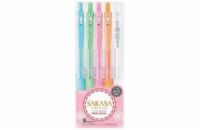 Sada gelových per "Sarasa Clip Milk", 5 pastelových barev, 0,33 mm, stiskací, ZEBRA 17270