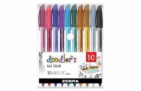 Sada gelových per "Doodler z Glitter", 10 třpytivých barev, 0,33 mm, ZEBRA 02619