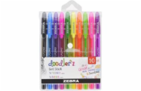 Sada gelových per "Doodler z Neon & Fashion", 10 neonových barev, 0,33 mm, ZEBRA 02618