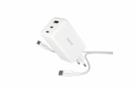 Epico UltraBoost GaN 100W síťová rychlonabíječka EA100 + 1,2m USB-C kabel - bílá