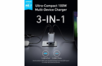 Nabíječka do sítě Anker Prime 100W, 2xUSB-C, 1xUSB-A stříbrná