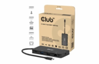 Club3D Dokovací stanice USB-C 9v1, 2xHDMI, 1xUSB-C, 1xUSB-C PD, 2xUSB, 1xRJ45, microSD/SD, černá