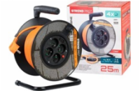 Strend Pro DG-FB04 buben 25m plast 4xzas. 3x1,5mm oranžová (213053)