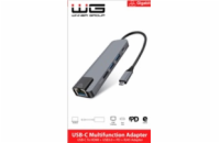 WG - HUB Type-C  4 v1, HDMI + RJ45 + USB3.0, hliníkový
