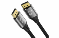 PremiumCord DisplayPort 1.4 přípojný kabel 32,4Gbit/s, rozlišení 8K, kovové a zlacené konektory, 3m