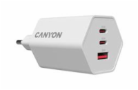 CANYON charger HEXAGON 65 GaN 65W 2xPD 1xQC EU White