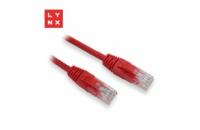 LYNX UTP patch kabel Cat5e, PVC, CCA, 0,1m, červený (balení obsahuje 10ks)