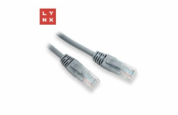 LYNX UTP patch kabel Cat5e, PVC, CCA, 0,1m, šedý (balení obsahuje 10ks)