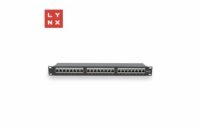 LYNX 19" patch panel  24-port, FTP Cat6a, 50µ, stíněný, černý