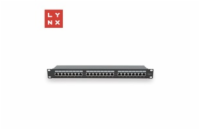 LYNX 19" patch panel  24-port, STP Cat6, 50µ, stíněný, černý