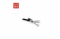 LYNX FTP kabel Cat6, PE (Fca), celoměděný, venkovní, černý, cívka 305m