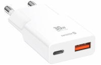 Swissten tenký síťový adaptér GaN USB-C + USB-A 30w bílý