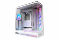 NZXT skříň H9 Flow RGB+ dvoukomorová ATX / 2x140 mm RGB fan / 1x120 RGB fan / prosklená / controller / bílá