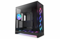 NZXT skříň H9 Flow RGB+ dvoukomorová ATX / 2x140 mm RGB fan / 1x120 RGB fan / prosklená / controller / černá