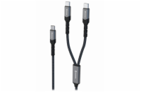 Swissten nabíjecí kabel 2v1 100w USB-C / 2x USB-C 1,5 m černý