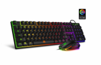 Connect IT Battle Combo herní drátová klávesnice + myš, CZ/SK - černá Herní set klávesnice a myši CKM-3200-CS, s RGB podsvícením, CZ/SK layoutem, 12 multimediálními klávesami a vysokou odolností pro 