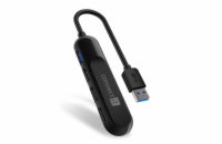 Connect IT USB-A hub USB 3.0, 4 porty - černá Kompaktní USB-A hub s 1× USB 3.0 a 3× USB 2.0 porty. Umožňuje připojení až 4 zařízení zároveň, podporuje 2,5" disky bez přídavného napájení. Ideální pro 