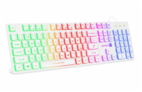 Connect IT Chocolate Rnbw kancelářská podsvícená klávesnice, CZ/SK - bílá Stylová kancelářská klávesnice Connect IT Chocolate RNBW WHITE CKB-5053-CS s  barevným rainbow podsvícením ,  tichými klávesa
