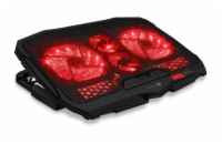 Connect IT FrostWind chladicí podložka pod notebook s červeným podsvícením - černá Výkonná podložka CCP-2200-RD pod notebook se 4 tichými ventilátory, červeným LED podsvícením, LCD displejem, nastavi