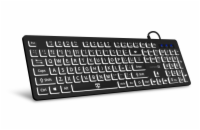 Connect IT For Health LargeFont klávesnice s velkým fontem, CZ/SK - černá Ergonomická klávesnice CKB-7100-CS s velkým bílým podsvíceným fontem pro snadnou čitelnost. Ideální volba pro seniory, děti n