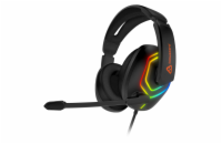 Connect IT Biohazard herní sluchátka s mikrofonem, 1xJack+USB - černá Profesionální herní sluchátka Connect IT Biohazard Blaze CHP-4600-BK s RGB podsvícením, sklápěcím mikrofonem a pohodlnými náušník