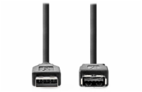 NEDIS prodlužovací kabel USB 3.2 Gen 1/ zástrčka USB-A - zásuvka USB-A/ 5 Gbps/ kulatý/ černý/ bulk/ 3m