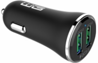 WG - Nabíječka do auta 2x USB-A 36W, QC 3.0 + QC 3.0, černá