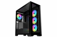 VeinX case GL29AL-BK, ATX, Průhledná bočnice, 4x 120mm ARGB Fan, ARGB Hub, Černá