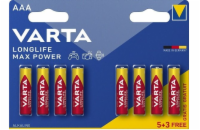 Varta Longlife Max Power, alkalická baterie, typ AAA, 8 ks