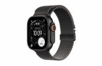 Apple Watch Ultra 3 GPS + Cellular 49mm Black Titanium Case with Black Titanium Milanese Loop - Medium