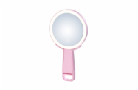 IMMAX LED kosmetické zrcátko SWEET Make up/ oboustranné/ 10x zvětšovací/ CCT/ stojánek na mobil/ růžové