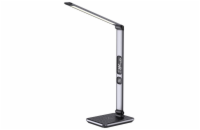 IMMAX LED stolní lampička HERON NEW/ Qi nabíjení/ 8,5W/ DC 12V/2A/ stmívatelná/ sklápěcí rameno/ stříbrná