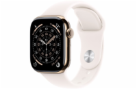 Apple Watch Series 11 GPS + Cellular 42mm Gold Titanium Case with Light Blush Sport Band - S/M