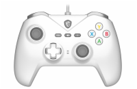 MSI gamepad FORCE GC200 WHITE/ drátový/ USB/ pro PC, Android/ bílý