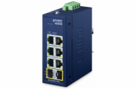 Planet IGS-820TF-PN průmyslový L2 switch, 6x1Gb, 2x1GBASE-X SFP, dual power (9-48VDC / 24VAC), -40~75°C, IP30