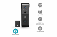 NEDIS Wi-Fi chytrý dveřní videotelefon/ 2x 1920x1080/ 4Mpix/ napájení z baterie/ IP54/ snímač pohybu/ noční vidění/ čern