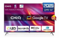CHiQ U50QST TV 50", UHD, QLED, ultratenká, Google TV, DLG 120 Hz, Dolby Audio, Frameless, metalická