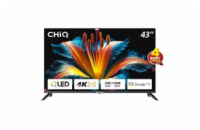 CHiQ U43QST TV 43", UHD, QLED, ultratenká, Google TV, DLG 120 Hz, Dolby Audio, Frameless, metalická