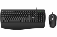 GENIUS KM-123/ Drátový set/ Ergo předložka/ Copilot/ USB/ černá/ CZ+SK layout