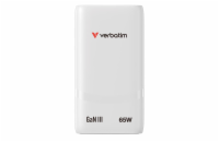 Verbatim GaN cestovní adaptér Fold &apos;n&apos; Go 65W, 1×USB-C PD, 1×USB-A QC, EU konektor, bílá