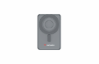 Verbatim magnetická bezdrátová powerbanka se stojánkem Charge &apos;n&apos; Go 2C, 5000mAh, 2× USB-C, šedá