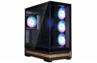 Zalman skříň P40 Namu / midT/ 4x120mm ARGB fan / 2xUSB 3.0 / USB-C / panoramatická / dřevěné doplňky / černá