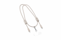 Epico šňůrka na telefon s USB-C kabelem - béžová