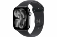 Apple Watch Series 11 GPS + Cellular 46mm Jet Black Aluminium Case with Black Sport Band - M/L